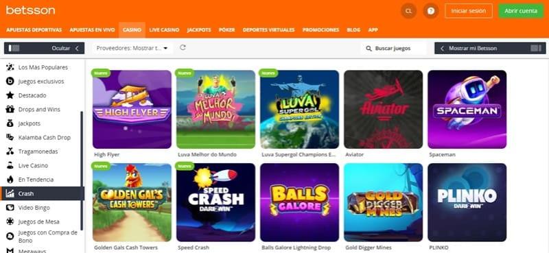 Juegos Crash en Betsson