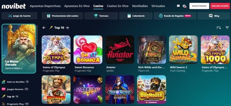 Juegos de casino en Novibet